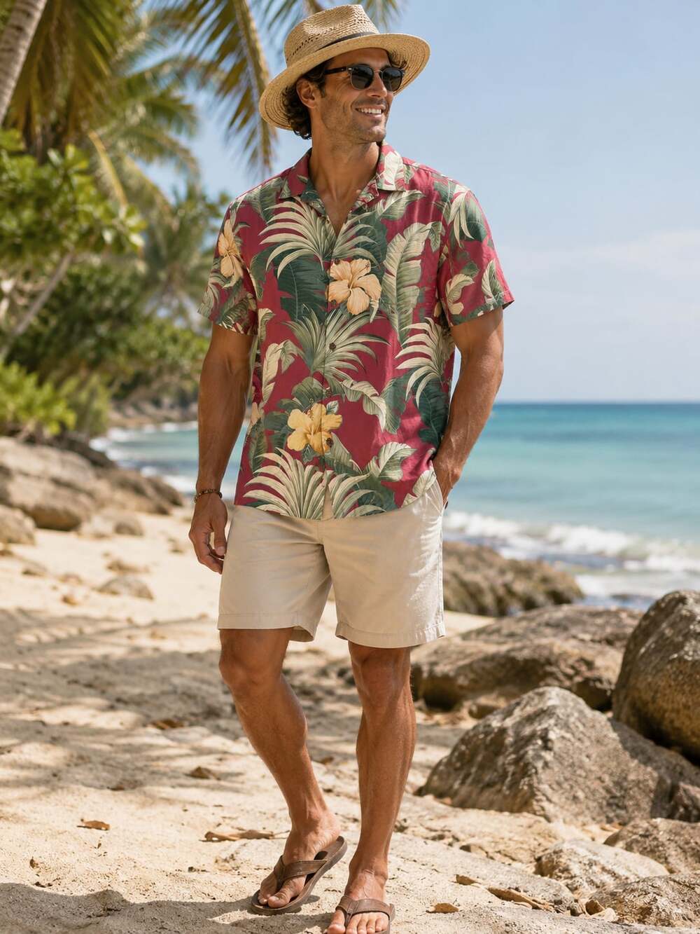 Tommy Bahama 100% Silk Tropical Floral Hibiscus Print Short Sleeve Camp Shirt
M1